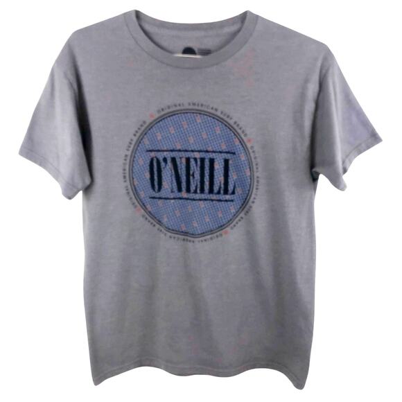 O’Neill Gray with Blue Graphic Print on Front T Shirt Medium Modern Fit - Picture 8 of 16